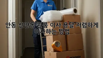 안동 신안동 원룸 이사 용달, 저렴하게 이사하는 방법!
