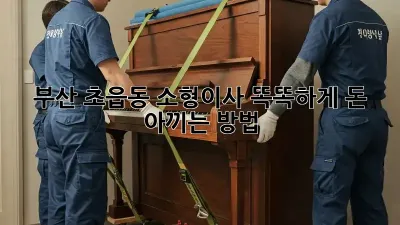 부산 초읍동 소형이사, 똑똑하게 돈 아끼는 방법!