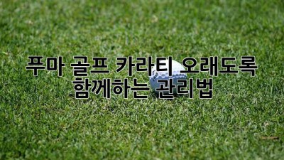 푸마 골프 카라티: 오래도록 함께하는 관리법